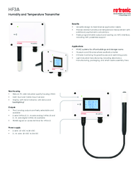 Thumbnail of document Data Sheet - HF3A Standard Humidity & Temperature Transmitter